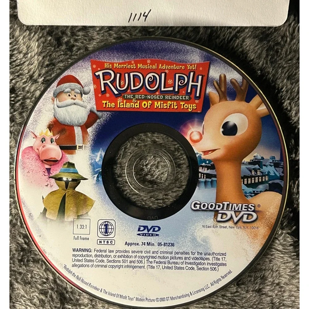 Rudolph The Red Nosed Reindeer Island of Misfit Toys DVD Christmas Disc Only - Picture 3 of 3